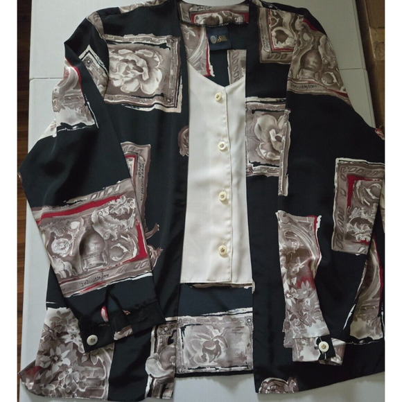 Your Sixth Sense Black Women’s Paisley Button Blouse - Picture 2 of 7